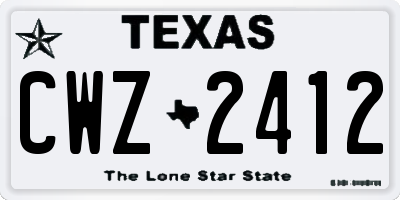 TX license plate CWZ2412