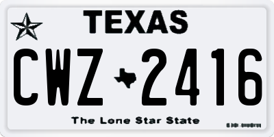 TX license plate CWZ2416