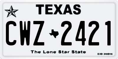 TX license plate CWZ2421