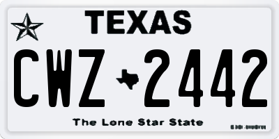 TX license plate CWZ2442