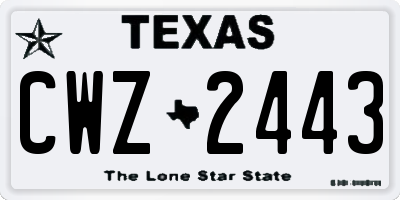 TX license plate CWZ2443