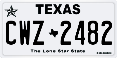 TX license plate CWZ2482