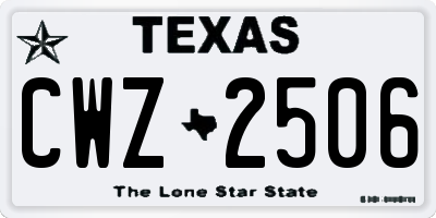 TX license plate CWZ2506