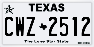 TX license plate CWZ2512