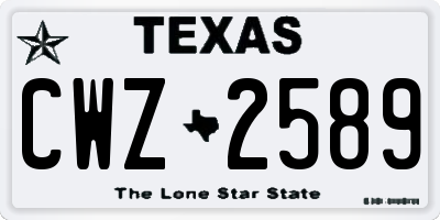 TX license plate CWZ2589
