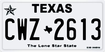 TX license plate CWZ2613