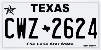 TX license plate CWZ2624