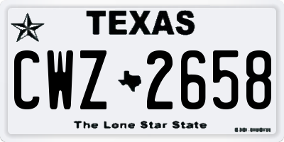 TX license plate CWZ2658