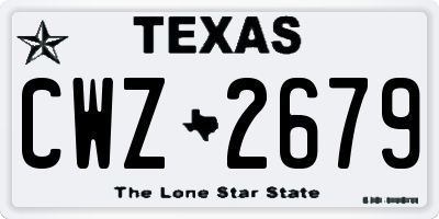 TX license plate CWZ2679