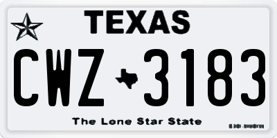 TX license plate CWZ3183