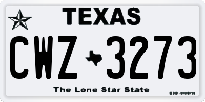 TX license plate CWZ3273