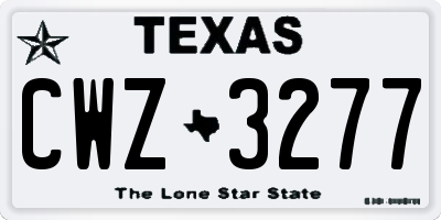 TX license plate CWZ3277