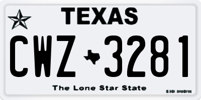 TX license plate CWZ3281