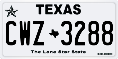 TX license plate CWZ3288