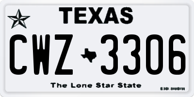 TX license plate CWZ3306