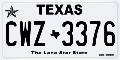 TX license plate CWZ3376
