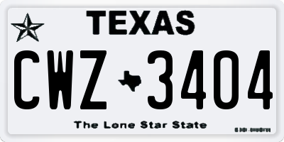 TX license plate CWZ3404