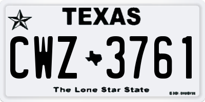 TX license plate CWZ3761