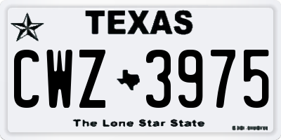 TX license plate CWZ3975