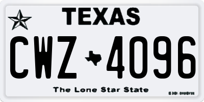 TX license plate CWZ4096