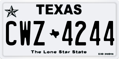 TX license plate CWZ4244