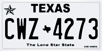 TX license plate CWZ4273