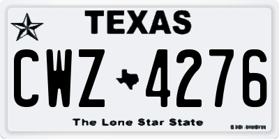 TX license plate CWZ4276