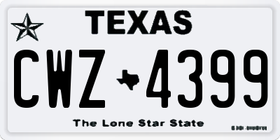 TX license plate CWZ4399