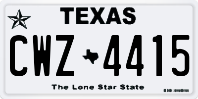 TX license plate CWZ4415