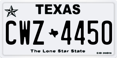 TX license plate CWZ4450