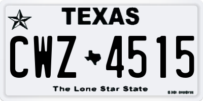 TX license plate CWZ4515