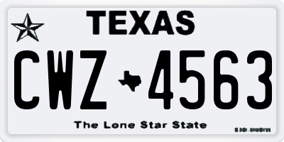 TX license plate CWZ4563