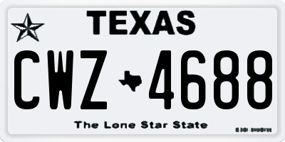 TX license plate CWZ4688