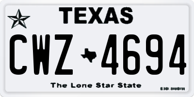 TX license plate CWZ4694