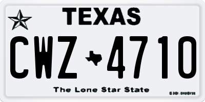 TX license plate CWZ4710
