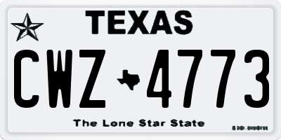 TX license plate CWZ4773