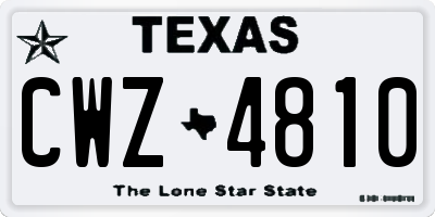 TX license plate CWZ4810