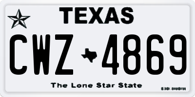 TX license plate CWZ4869