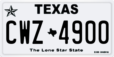 TX license plate CWZ4900