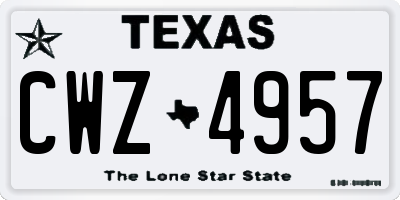 TX license plate CWZ4957