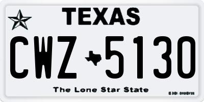 TX license plate CWZ5130