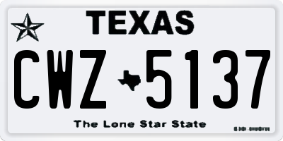 TX license plate CWZ5137