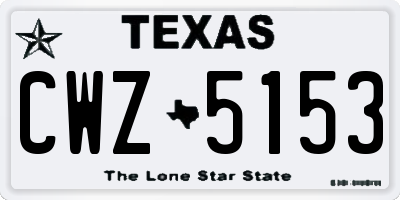 TX license plate CWZ5153