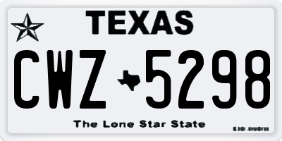TX license plate CWZ5298