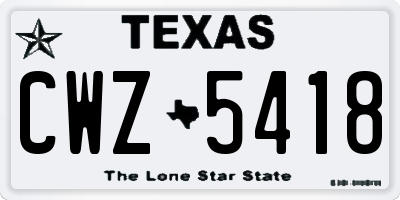 TX license plate CWZ5418