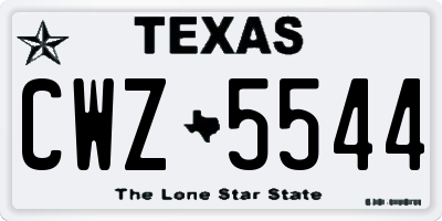 TX license plate CWZ5544