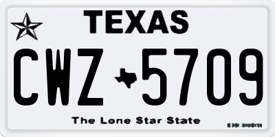 TX license plate CWZ5709