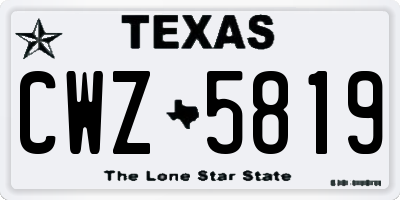 TX license plate CWZ5819