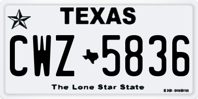 TX license plate CWZ5836