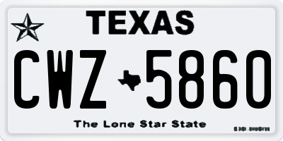 TX license plate CWZ5860